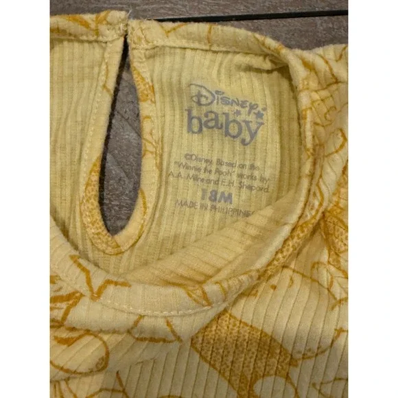 Disney Winnie the Pooh Yellow Ribbed Top & Leggings Set – Size 18‎ Months - Picture 3 of 12